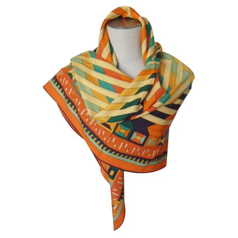 orange hermes cashmere scarf|hermes scarf cost.